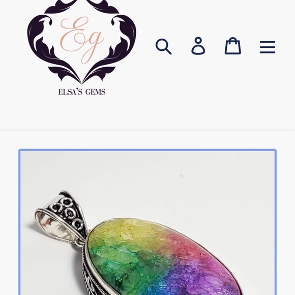 Rainbow Solar druzy vintage silver pendant - Picture 1 of 2